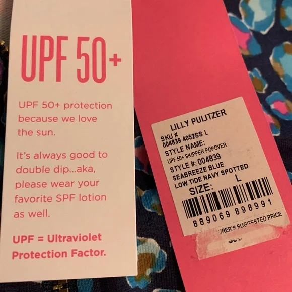 Lilly Pulitzer NWT Skipper Popover Seabreeze Blue Navy Half-Zip Top Large L - Picture 10 of 11